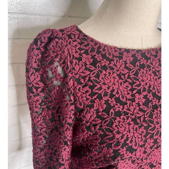 Alice+Olivia EMBROIDERED sz 8 BACKLESS Long Sleeve Bodycon Dress Black Purple - Picture 4 of 10